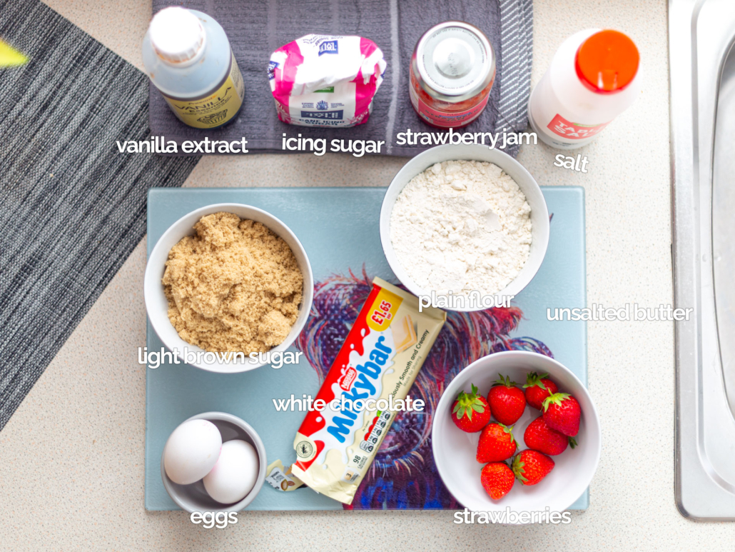 Strawberry And White Chocolate Blondie Ingredients