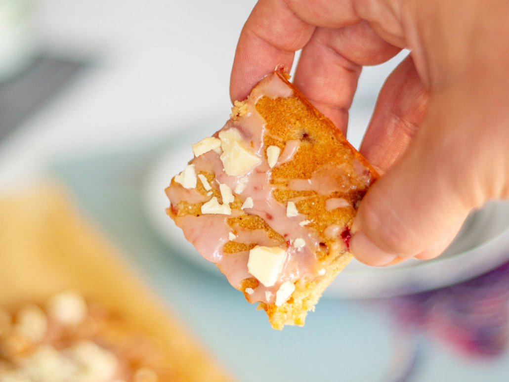 Strawberry & White Chocolate blondie recipe