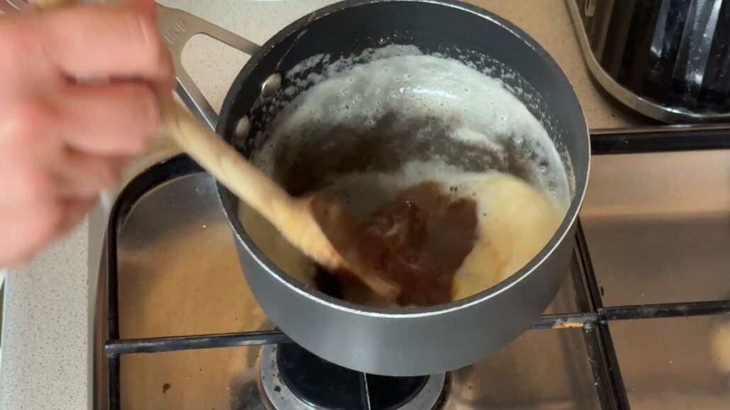 browning the butter for banana bread
